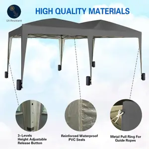 MCC Direct 3x6 Pop Up Gazebo With Removable Sides Grey