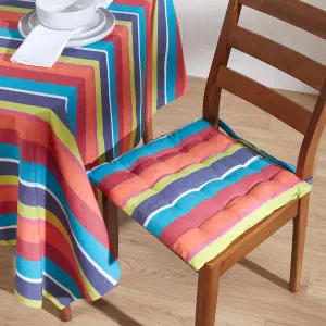 Homescapes Multi Stripe Tablecloth, 54 x 54 Inches