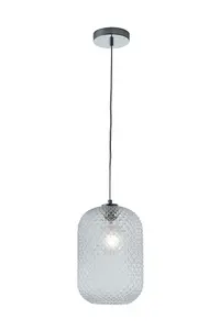 Luminosa Ashford Glass Dome Pendant, Clear, E27