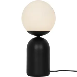 GoodHome Carterton Round Matt Black Table lamp