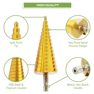 BLOSTM Steel Step Drill Bits - 3PCS