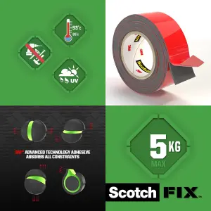 3M Scotch-Fix Exterior Red Mounting Tape (L)1.5m (W)19mm