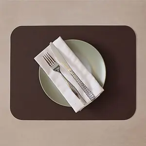 iStyle Chocolate and White Flexi Set of 2 Faux Leather Placemats