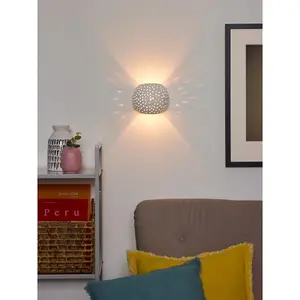 Lucide Gipsy Modern Half Round Plaster Wall Light - 1xG9 - White