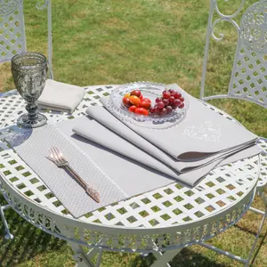 Set of 2 Grey Love Birds Fabric Placemats Tablecloths Gift Idea