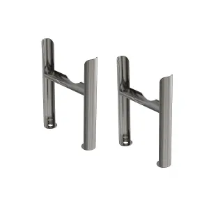 Right Radiators Pair of Raw Metal Floor Mounting Feet for Cast Iron Tranditional 4 Column Radiator