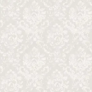 Galerie Vintage Roses Grey Damask Smooth Wallpaper