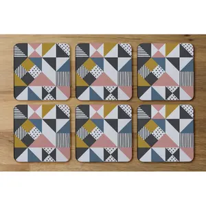 Square 6 Piece Coaster Set (Set of 6)