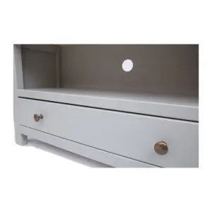 Argenta Light Grey 1 Drawer TV Cabinet Brass Knob