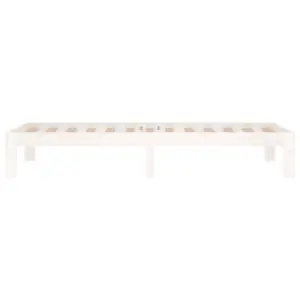 Berkfield Bed Frame White Solid Wood 75x190 cm Small Single