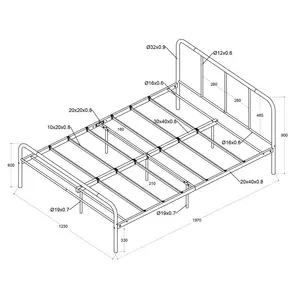 Garbo Bed Frame Black / Small Double (4')