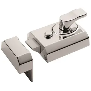 Rim Cylinder Nightlatch LOCKCASE 60mm Polished Chrome Door Security Lock