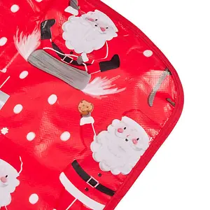 Celebright Festive Christmas PVC Tablecloth - 70in Round - Santa's Festive Table