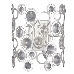 Luminosa Modern Wall Lamp Champagne Silver 2 Light , E14