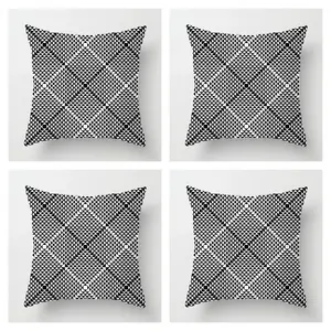 Kearna Black/White Throw Pillow Cover (Set of 4) Houndstooth