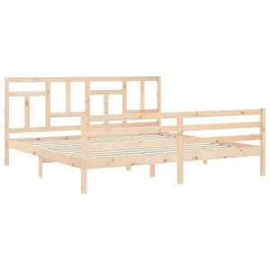 Berkfield Bed Frame with Headboard 200x200 cm Solid Wood