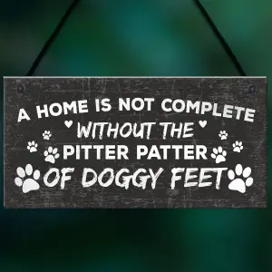 Red Ocean Funny Dog Hanging Plaque Dog House Home Decor Signs Dog Christmas Presents Friend Gift