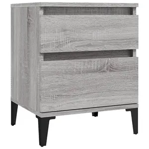 Berkfield Bedside Cabinets 2 pcs Grey Sonoma 40x35x50 cm