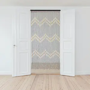 JVL Tuscany Beaded Door Curtain, 90 x 180 cm, Wave