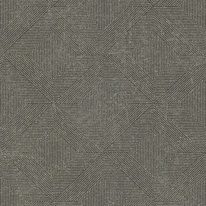 Grandeco Danillo Soft Geometric Pattern Metallic Blown Vinyl Wallpaper, Charcoal Black