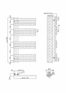 Rinse Bathrooms Designer Electric Thermostatic Heated Towel Rail D Shape Bathroom Ladder Style Radiator Warmer 1200x600mm White