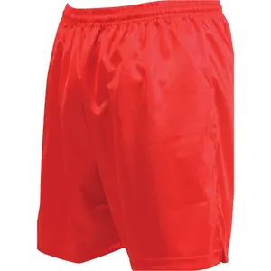 S - RED Adult Sports Micro Stripe Training Shorts Bottoms - Unisex Football