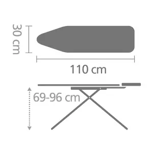 Brabantia Denim Black Ironing board (L)110cm (W)30cm