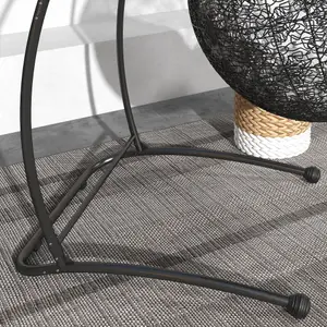 Outsunny Hammock Chair Stand with Metal Frame C Shape Hammock Stand Only, Black