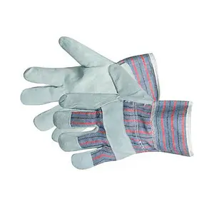 Rigger Gloves One Size Chrome Leather Palms & Fingers