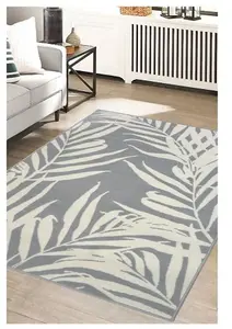 Maestro Collection Leaf Design Rug in Grey  3571 WS22