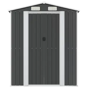 6 ft. W x 9 ft. D Galvanized Steel Apex Garden Shed Anthracite