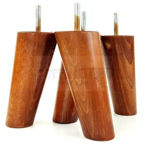 Angled Wood Legs Mahogany Washed 135mm High Set Of 4 Replacement Furniture Feet Sette Chairs Sofa M8