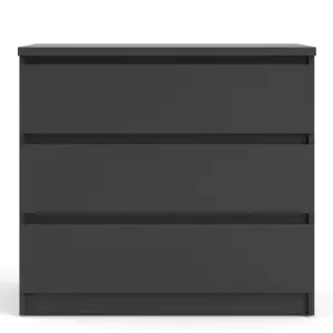 Naia Chest of 3 Drawers in Black Matt