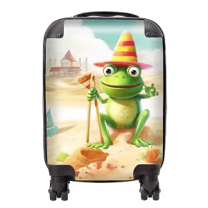 Happy Frog On A Beach Holiday Suitcase - Small