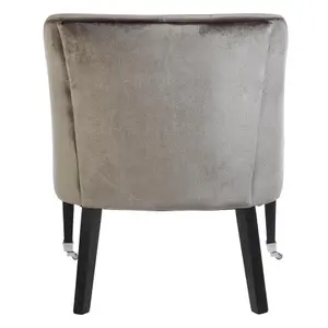 Interiors By Premier Classic Grey Velvet Chair, Mid Century Design Comfortable Armchair, Velvet Upholstered Modern Armchair