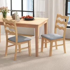 Costway Set of 2 Dining Chairs Armless Upholstered Rustic Kitchen Side Chair