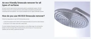 HG Eco Limescale Remover 500ml Suitable for All Surfaces