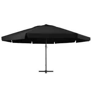 Berkfield Outdoor Parasol with Aluminium Pole 600 cm Black