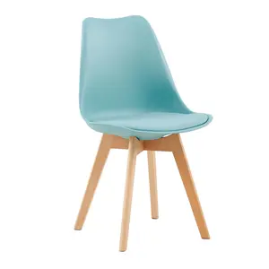 Nero Upholstered Dining Chair (Set of 2) Light Blue / Oak