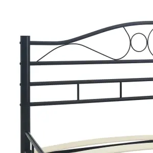 Berkfield Bed Frame Black Steel 180x200 cm 6FT Super King