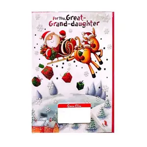 Simon Elvin For You Great Grand Daughter Christmas Card (Pack of 6) White/Red (One Size)