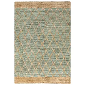 Jute Area Rug 160 x 230 cm Green and Beige TELLIKAYA