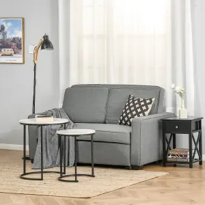 HOMCOM 2 Seater Sofa Bed Click Clack Couch Sleeper Settee for Living Room & Bedroom, Grey