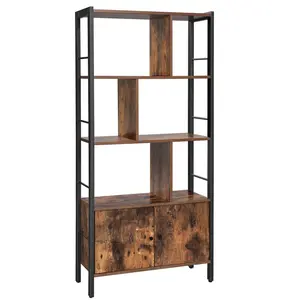 Jazmyne Bookcase Rustic Brown/Black