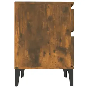 Berkfield Bedside Cabinet Smoked Oak 40x35x50 cm