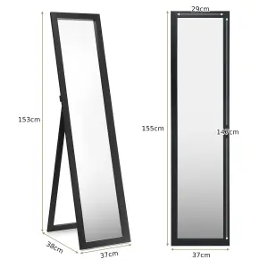 Costway Full-length Wood Frame Mirror Freestanding/Wall Mounted Mirror for Cloakroom