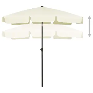 Berkfield Beach Umbrella Sand Yellow 180x120 cm