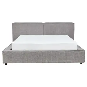 Fabric EU King Size Bed Grey LINARDS