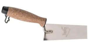 Toolty Bucket Trowel with Cork Handle 130mm Stainless Steel for Scooping and Scraping Mortar Cement Plaster Masonry Brickwork