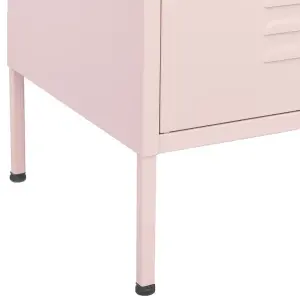 vidaXL Storage Cabinet Pink 80x35x101.5 cm Steel